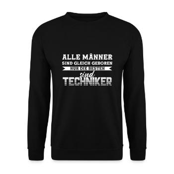 Techniker Beruf Technik Geschenk - Unisex Pullover - Schwarz - Vorne - Alina (178cm) & Michal (187cm)