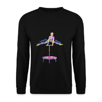 Jumping Fitness Geschenk Geschenkidee - Unisex Pullover - Schwarz - Vorne - Alina (178cm) & Michal (187cm)