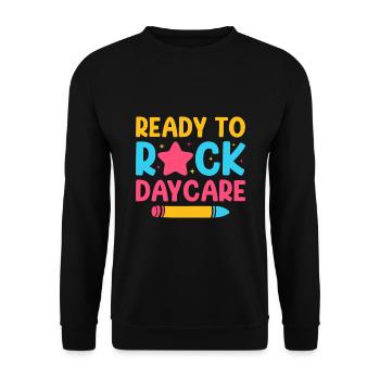 Ready To Rock Daycare Babysitter Daycare Provider - Unisex Pullover - Schwarz - Vorne - Alina (178cm) & Michal (187cm)