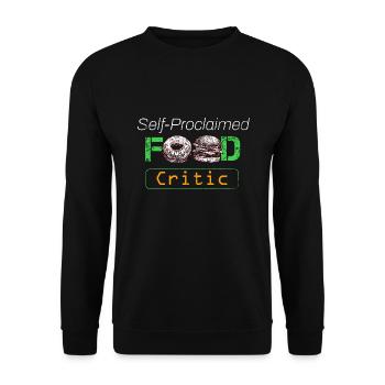 Feinschmecker Selbsternannter Food-Kritiker Foodgasm Lustig - Unisex Pullover - Schwarz - Vorne - Alina (178cm) & Michal (187cm)