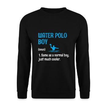 Wasserball-Junge Wie Ein Normaler Junge, Nur Viel Cool - Unisex Pullover - Schwarz - Vorne - Alina (178cm) & Michal (187cm)