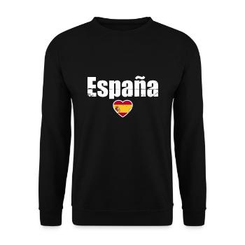 Espana Espagne Espagne Vintage Drapeau Espagnol - Sweat-shirt Unisexe - noir - Devant - Alina (178cm) & Michal (187cm)