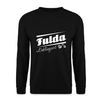 Fulda - Lieblingsort mit Stadtnamen - Unisex Pullover - Schwarz - Vorne - Alina (178cm) & Michal (187cm)