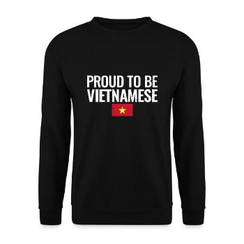 Proud To Be Vietnamese Vietnam Flagge Vietnamese - Unisex Pullover - Schwarz - Vorne - Alina (178cm) & Michal (187cm)