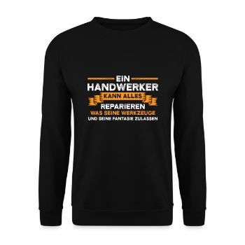 Handwerker Beruf Handwerker Geschenk - Unisex Pullover - Schwarz - Vorne - Alina (178cm) & Michal (187cm)
