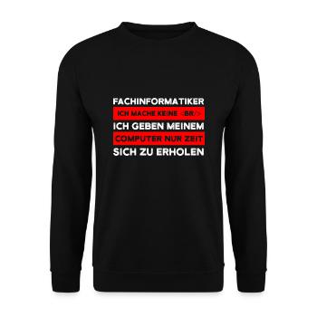 Fachinformatiker Beruf Coder Geschenk - Unisex Pullover - Schwarz - Vorne - Alina (178cm) & Michal (187cm)