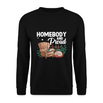 Homebody And Proud Sayings For Introverts - Unisex Sweatshirt - black - Front - Alina (178cm) & Michal (187cm)