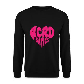Retro Graphic Gymnast Gymnastics Acrobat Acrobatic - Unisex Pullover - Schwarz - Vorne - Alina (178cm) & Michal (187cm)