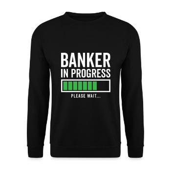 Banker In Progress Please Wait Bookkeeper Finance - Unisex Pullover - Schwarz - Vorne - Alina (178cm) & Michal (187cm)