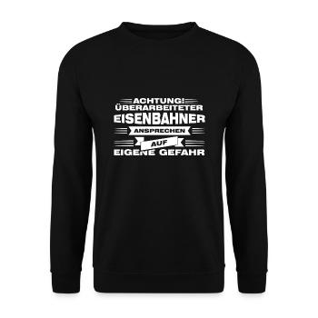 Eisenbahner Beruf Eisenbahn Geschenk - Unisex Pullover - Schwarz - Vorne - Alina (178cm) & Michal (187cm)