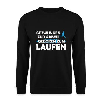 Läufer Sport Marathonläufer Geschenk - Unisex Pullover - Schwarz - Vorne - Alina (178cm) & Michal (187cm)