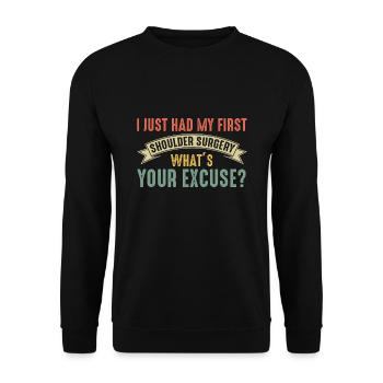 Schulterchirurgie Schulterchirurgie Erholung Gesch - Unisex Pullover - Schwarz - Vorne - Alina (178cm) & Michal (187cm)