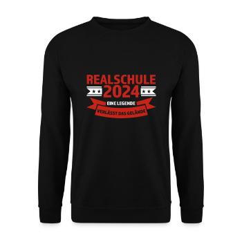 Realschule 2024 Realschule bestanden Realschulabsc - Unisex Pullover - Schwarz - Vorne - Alina (178cm) & Michal (187cm)