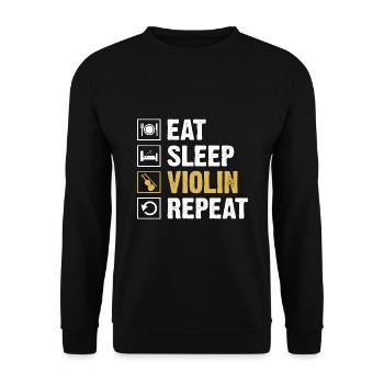 Eat Sleep Violin Repeat Violinist Fiddler Violinis - Unisex Sweatshirt - black - Front - Alina (178cm) & Michal (187cm)