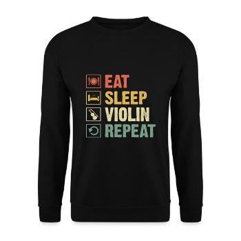 Eat Sleep Violin Repeat Violinist Fiddler Violinis - Unisex Sweatshirt - black - Front - Alina (178cm) & Michal (187cm)