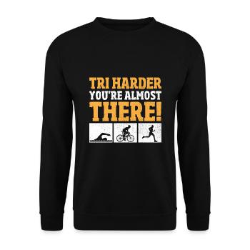 Tri Vous y êtes presque Triathlète Triathlo - Sweat-shirt Unisexe - noir - Devant - Alina (178cm) & Michal (187cm)