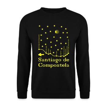 Santiago de Compostela II 002 Gelb - Unisex Pullover - Schwarz - Vorne - Alina (178cm) & Michal (187cm)
