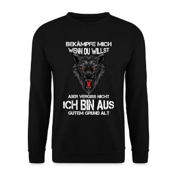 Bekämpfe mich wenn Du willst - Unisex Pullover - Schwarz - Vorne - Alina (178cm) & Michal (187cm)