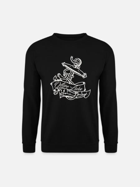 Ostseeliebe - Vintage Tattoo Anker - Unisex Pullover - Schwarz