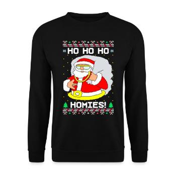 Ho Ho Homies Ugly Christmas - Unisex Sweatshirt - black - Front - Alina (178cm) & Michal (187cm)