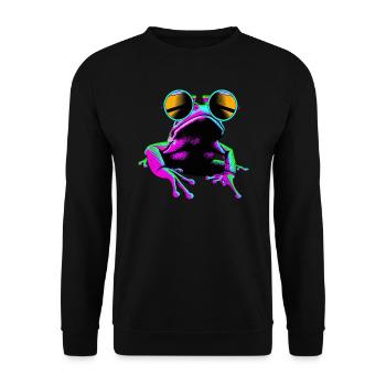 Stylefrog Synthinator - Unisex Sweatshirt - black - Front - Alina (178cm) & Michal (187cm)