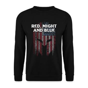 Red Might and Blue American Flag Military US Flag - Unisex Sweatshirt - black - Front - Alina (178cm) & Michal (187cm)