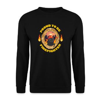 Proud to be Firefighter - Sweat-shirt Unisexe - noir - Devant - Alina (178cm) & Michal (187cm)