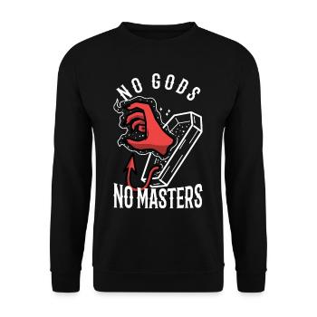 No Gods No Masters - Unisex Sweatshirt - black - Front - Alina (178cm) & Michal (187cm)