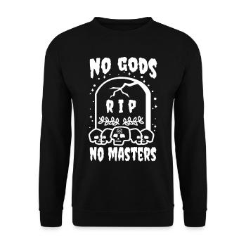 No Gods No Masters - Unisex Sweatshirt - black - Front - Alina (178cm) & Michal (187cm)