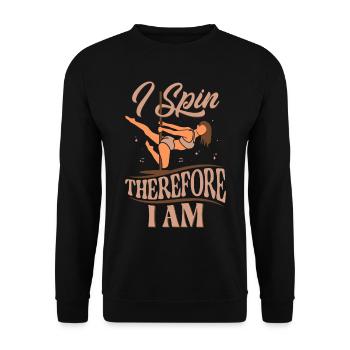 I spin therefore I am - Unisex Pullover - Schwarz - Vorne - Alina (178cm) & Michal (187cm)