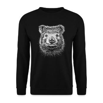 Wombat Portrait Australian Animals Animal - Unisex Sweatshirt - black - Front - Alina (178cm) & Michal (187cm)