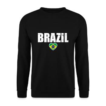 Brésil Brésil Drapeau brésilien - Sweat-shirt Unisexe - noir - Devant - Alina (178cm) & Michal (187cm)
