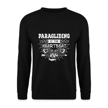 Paragliding Is The Heartbeat Of My Life Paraglider - Unisex Pullover - Schwarz - Vorne - Alina (178cm) & Michal (187cm)
