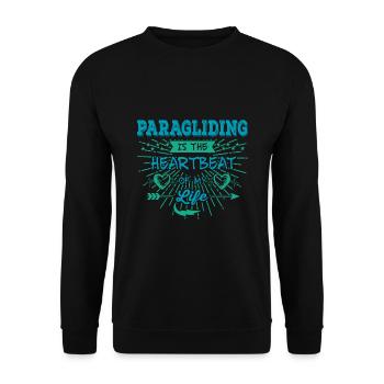 Paragliding Is The Heartbeat Of My Life Paraglider - Unisex Pullover - Schwarz - Vorne - Alina (178cm) & Michal (187cm)