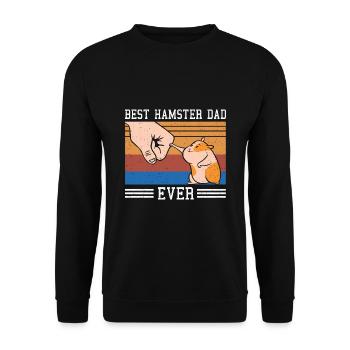 Best Hamster Dad Ever Hamster Lover Pet Owner Dwar - Unisex Pullover - Schwarz - Vorne - Alina (178cm) & Michal (187cm)