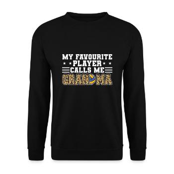 Volleyball-Oma Volleyball-Großmutter Geschenk - Unisex Pullover - Schwarz - Vorne - Alina (178cm) & Michal (187cm)