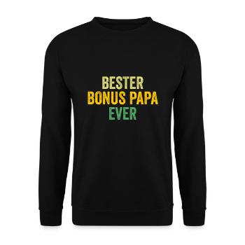 Bonus Papa Familie Bonus-Papa Geschenk - Unisex Pullover - Schwarz - Vorne - Alina (178cm) & Michal (187cm)