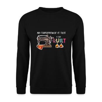 Quilten Quilten Quilting Maschine Geschenk - Unisex Pullover - Schwarz - Vorne - Alina (178cm) & Michal (187cm)