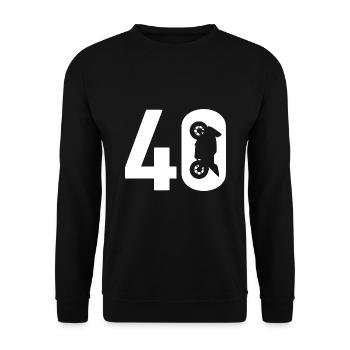 40 Biker Motorrad 40 - Unisex Pullover - Schwarz - Vorne - Alina (178cm) & Michal (187cm)