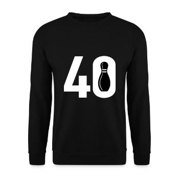40 Bowling Bowler 40 - Sweat-shirt Unisexe - noir - Devant - Alina (178cm) & Michal (187cm)
