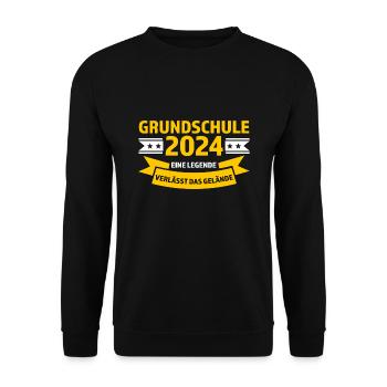 Grundschule 2024 Grundschule bestanden Abschluss 2 - Unisex Pullover - Schwarz - Vorne - Alina (178cm) & Michal (187cm)