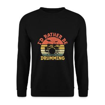 Ich wäre lieber Schlagzeuger Schlagzeuger - Unisex Pullover - Schwarz - Vorne - Alina (178cm) & Michal (187cm)