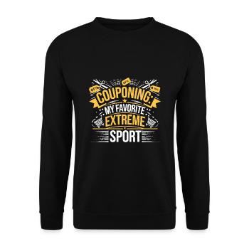 Couponing Mein Lieblings-Extremsport-Couponer - Unisex Pullover - Schwarz - Vorne - Alina (178cm) & Michal (187cm)