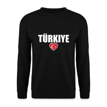 Türkiye Vintage Drapeau Turc Turquie Turque - Sweat-shirt Unisexe - noir - Devant - Alina (178cm) & Michal (187cm)