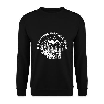 It's Another Half Mile Or So Trekking Mountaineeri - Unisex Pullover - Schwarz - Vorne - Alina (178cm) & Michal (187cm)