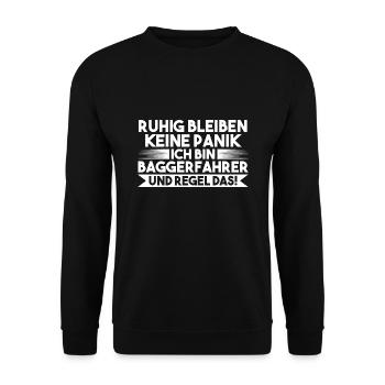 Baggerfahrer Job Bagger Geschenk - Unisex Pullover - Schwarz - Vorne - Alina (178cm) & Michal (187cm)