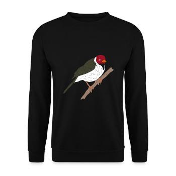 Coat Cardinal - Bird from South America and Hawaii - Unisex Sweatshirt - black - Front - Alina (178cm) & Michal (187cm)
