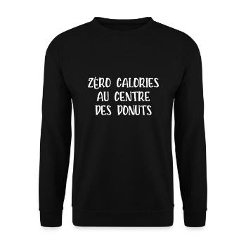 zéro calories au centre des donuts - Sweat-shirt Unisexe - noir - Devant - Alina (178cm) & Michal (187cm)