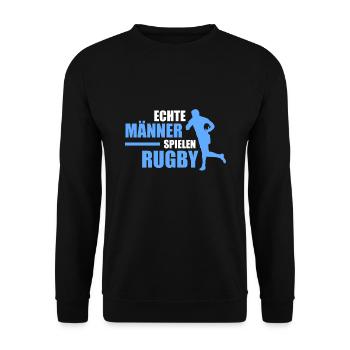 Rugby Sport Rugby Spieler Geschenk - Unisex Pullover - Schwarz - Vorne - Alina (178cm) & Michal (187cm)