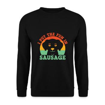 J’ai mis le plaisir dans l’amoureux des chiens de saucisse teckel Wiene - Sweat-shirt Unisexe - noir - Devant - Alina (178cm) & Michal (187cm)